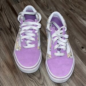 Girls Lavender and White unicorn Vans
